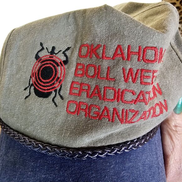 Vintage Oklahoma Boll Weevil Eradication Trucker Hat Snapback Caps Embroidered - Picture 7 of 9